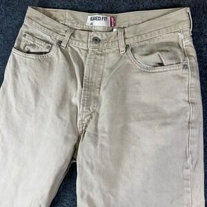 Levi's 550 Straight Jeans‎ Mens 34x29 Beige Denim Cotton Relaxed Fit High Rise